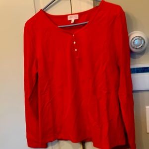 Pink lily red stretch top .never worn